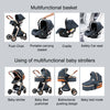 Kinderwagen 3 in 1 Kinderwagen für Babys, leichte Buggys, Babykutsche, ISOFIX BASIS, Baby Reisekinderwagen, Neugeborenenkinderwagen