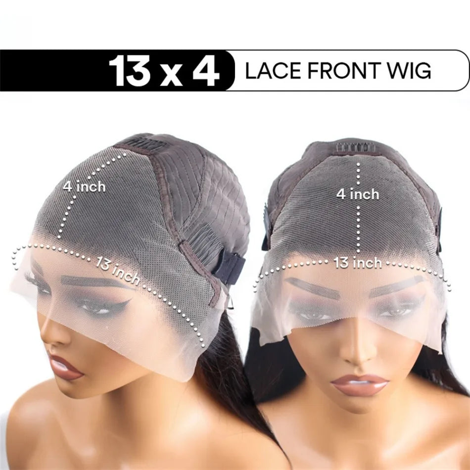 40 Inch Curly Lace Front Wig Water Wave 13X6 Hd Lace Frontal Wig Deep Wave Human Hair Wig 250 Density Preplucked Brazilian Hair