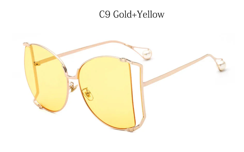 2024 Halbrahmen Marken Designer Brille Damen Quadratische Perle Berühmte Sonnenbrille Weibliche Mode Übergroße Klare Rosa Brille Damen