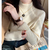 Damen Rollkragenpullover Winter 2025 Retro Rot mit Samtfutter Verdickter Innerer Thermostrickboden