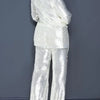Sequin Blazer V-Neck Two Piece Pant Suit Set
