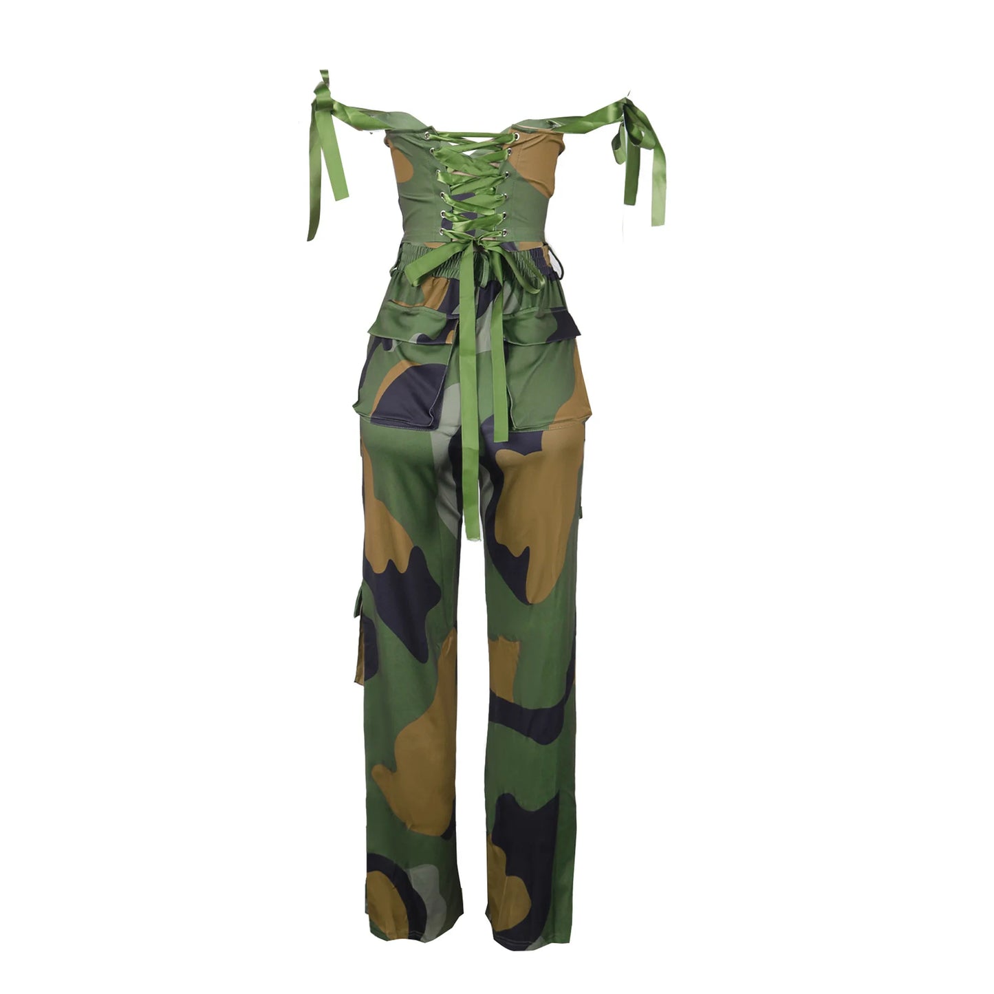 Two Pieces Women Pant Sets Print Matching Set Drawstring Pockets Sleeveless Top Elastic Waist Pants Slim Fit Casual 2026 Spring