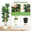 5/6/7 FT Artificial Fiddle Leaf Fig Tree with Pot Faux Trees with Artificial Plants Fiddle Leaves Greenery Fake Tree for Home