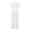 Elegante Jumpsuits & Rompers für Damen Rundhals Spitze Patchwork Kurzarm Gürtel Hohe Taille Luxus Geburtstagsparty Abend Outfit