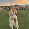 Floral Embroidered Tulle Skirt with High Waist Design Made of Soft Polyester Fabric Perfect for Festivals Hi Low A Line Skirt