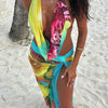 Weird Puss Colorful Leopard Women 2 Piece Set Y2K Beach Vacation Halter Tank Tops+Wrapped Maxi Skirts Matching Vacation Clubwear