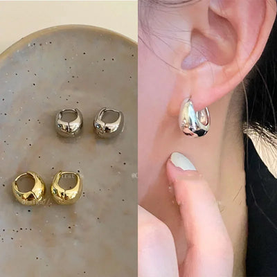 925 Sterling Silber Vintage Gold Runde Ohrringe für Damen Trendiger Ohrschmuck Allergikerfreundlich Party Zubehör Geschenk