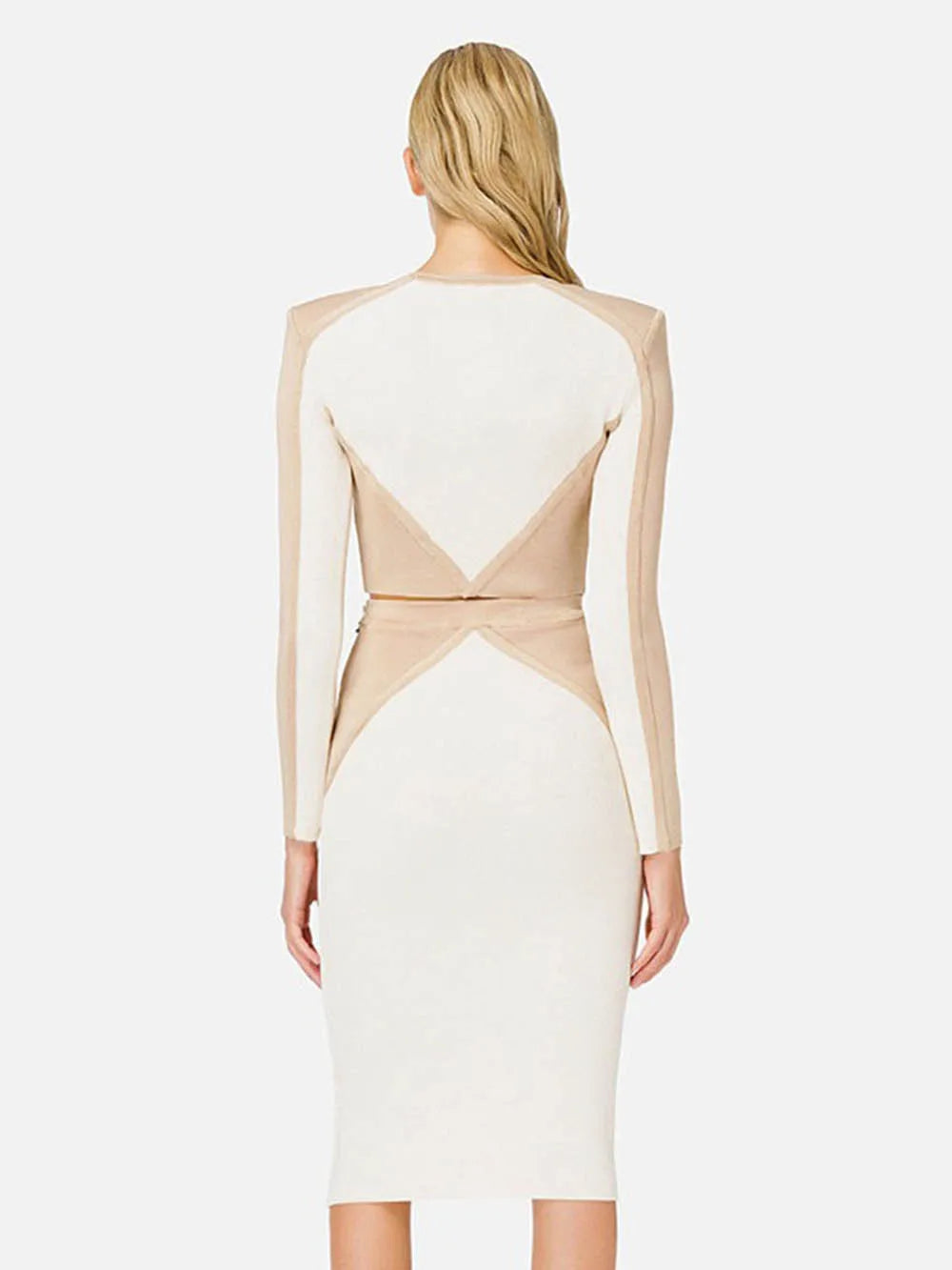 Slim fit party bandage suit elegant set long sleeved dress slim fit fashionable clothing set spring club outfit