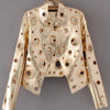 Lautaro Runway Cut Out Short Faux Leather Jacket Golden Rivet Cool Stylish Designer Clothes Women European American Fashion 2022