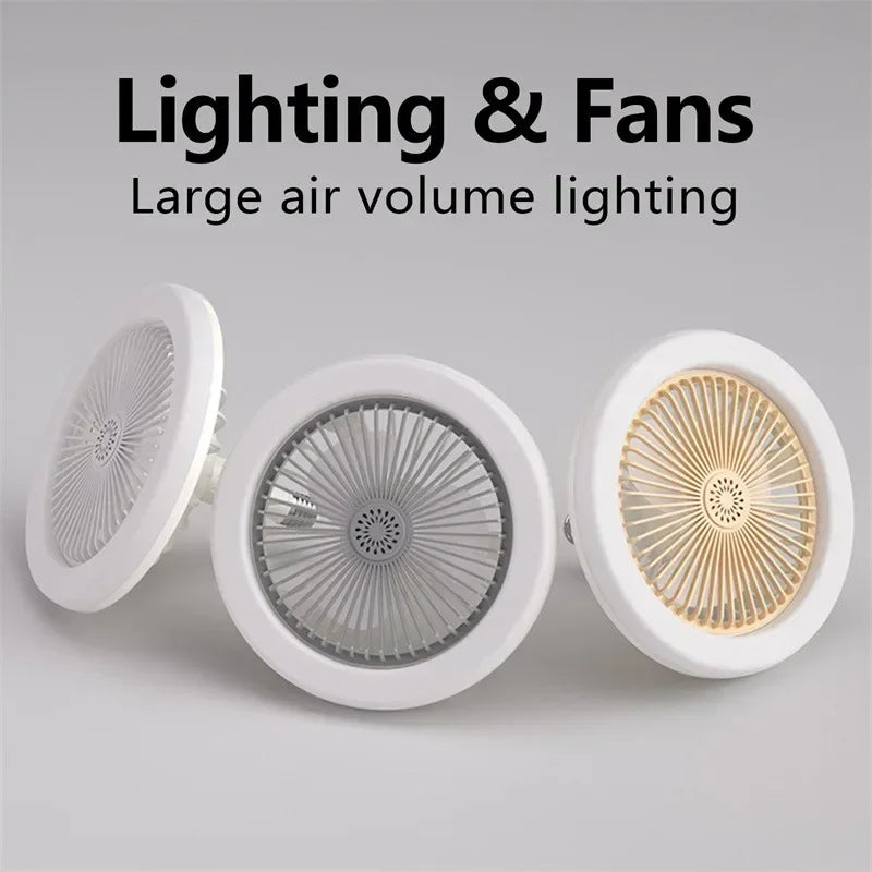Ceiling Fan with Lighting Lamp Converter Base with Remote Control Ceiling Fan Lamp for Bedroom Living Home Silent 3 Speed
