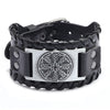 New Retro Wide Leather Pirate Compass Bracelet Men's Bracelet Celtic Viking Jewelry Compass Bracelet Accessories Party Gifts