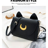 Summer Sailor Moon Ladies Handbag Black Luna Cat Shape Chain Shoulder Bag PU Leather Women Messenger Crossbody Small Bag Purses
