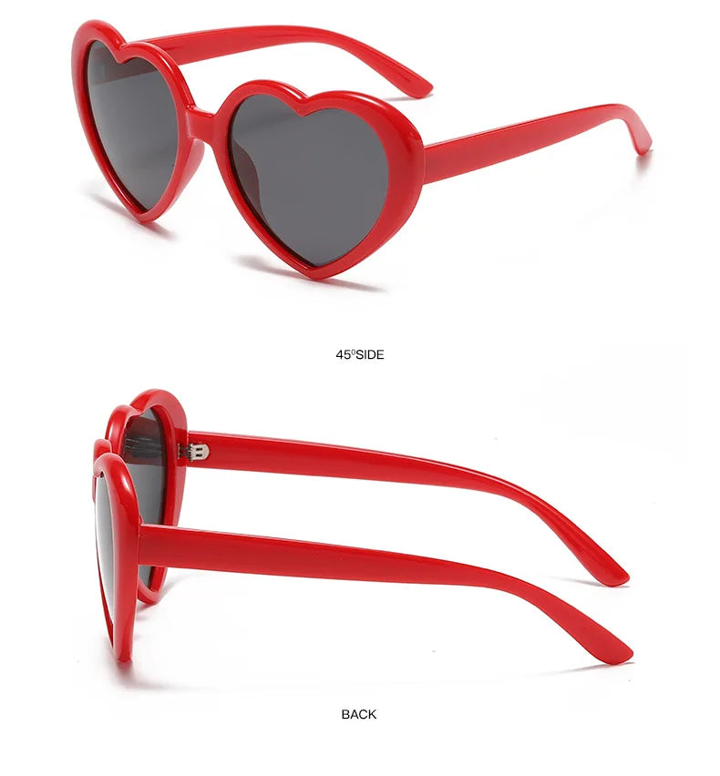 Neue herzförmige polarisierte Sonnenbrille für Damen, modisch, süß, Retro, Vintage, Verlaufs-Sonnenbrille, UV400-Schutz, Unisex-Brille