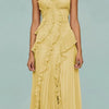 Chic pleated halter neck long vacation dress high quality purple strapless Lotus Edge Maxi Dress 2026 New Lady Vacation Gowns