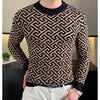 Herbst Winter Samt Strickpullover Herren Langarm Rundhalspullover Slim Fit Business Freizeit Strickwaren Tops Herrenbekleidung
