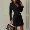 New Women Blazer Elegant Office Lady Dress Long Sleeve Black White Spring Summer Female Causal Fashion Large Size Suit 2025