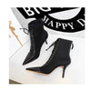 BIGTREE Shoes Cross Straps Sexy Women Boots Pointed Toe Stiletto High-heel Boots 2025 New Women's Ankle Boots Plus Size 42 43