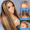 Highlight Ombre Bone Straight 13x6 Lace Frontal Wig Human Hair 13x4 Honey Blonde Lace Front Wig 4x4 Colored Human Hair Wigs Sale