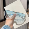 Vintage Halbrunde Sonnenbrille Damen Mode Monoblock Outdoor Brille Shades Trend 2023 Neues Design UV400 Brillen