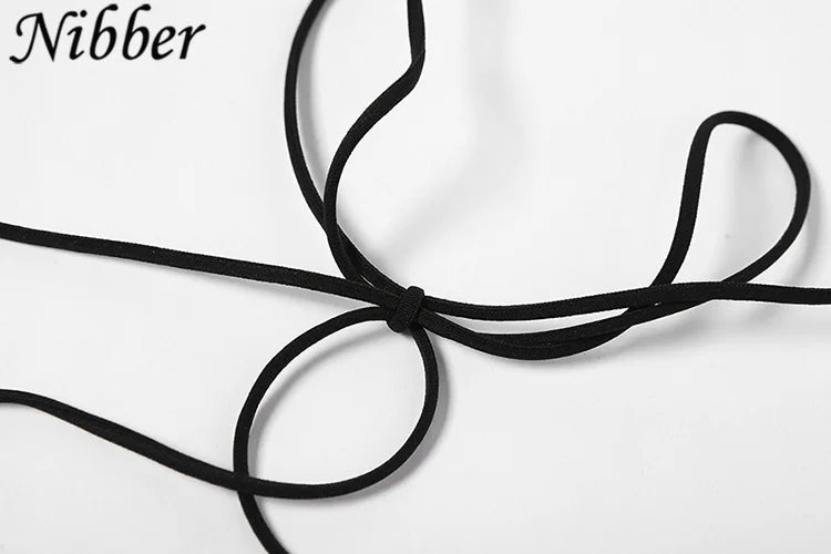 Nibber Solid Color Hanging Neck Maxi Dress Sexy Hollow Women Perspective Bag Hips Robe Female Street Trendy Dresses Clothing