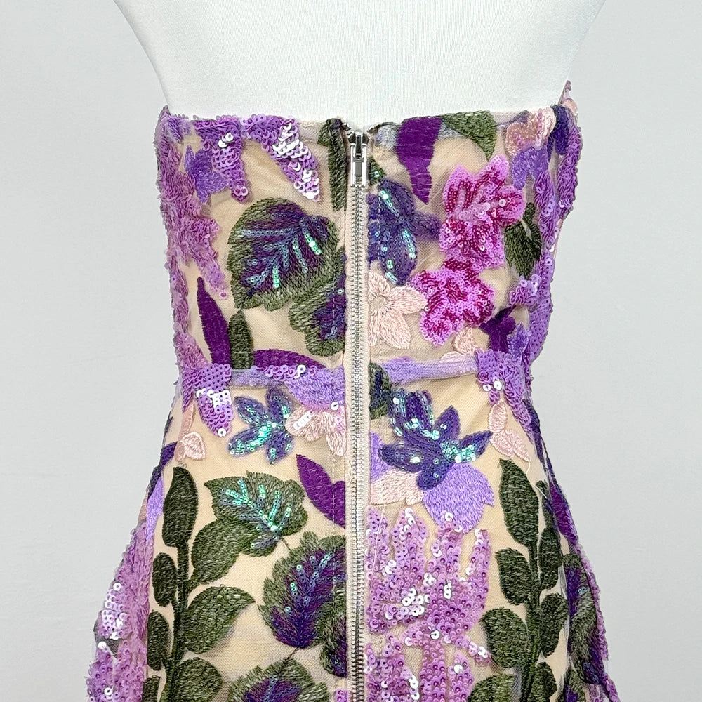 2025 Sommer Neuer BH Heavy Industry Pailletten Split Langes Kleid Damen Elegantes Promi Club Party Abendkleid Großhandel