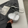 Vintage Y2K Kleine Kettennieten-Umhängetasche Herzförmige Geldbörse Handtasche Rotes PU-Leder Gothic Tote Bag Mode Frauen Umhängetasche