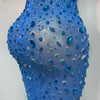 Luxury Rhinestones Sexy Mesh See Through Bodycon Dress Women Birthday Evening Cocktail party Gown Red Carpet Club Stage Outfit