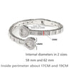 New Iced Out Bling Butterfly Heart Bracelet Silver Color CZ  Zircon Oval Charm Opened Bangle For Men Women Hiphop Luxury Jewelry