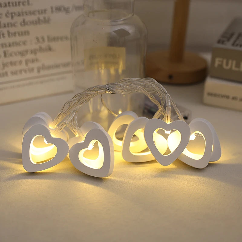 10 LED Love Heart String Lights Valentine's Day Decoration Garland Led Fairy Lights Wedding Birthday Party Decor Supplies Props