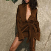 2023 Elastic Elegant Single Breasted Dress Retro Lapel Satin Tight-fitting High Waist Wrap Hips Ruched Short Dress Sexy Clubwear