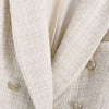 TRZA Women Fashion Tweed Double Breasted Blazer Coat Vintage Long Sleeve Flap Pockets Female Outerwear Chic Veste Femme
