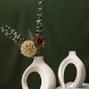 Hollow Nordic Modern Ceramic Vase Set of 2 for Modern Home Decor,Modern Boho Hollow Flower Vases for Living Room Bookshelf