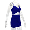 Women Sexy Cutout Bodycon Dress Euro Style Cross Back Straps Hollow Out Nightclub Party Evening Outfit Slim Fit Stretchy Dress
