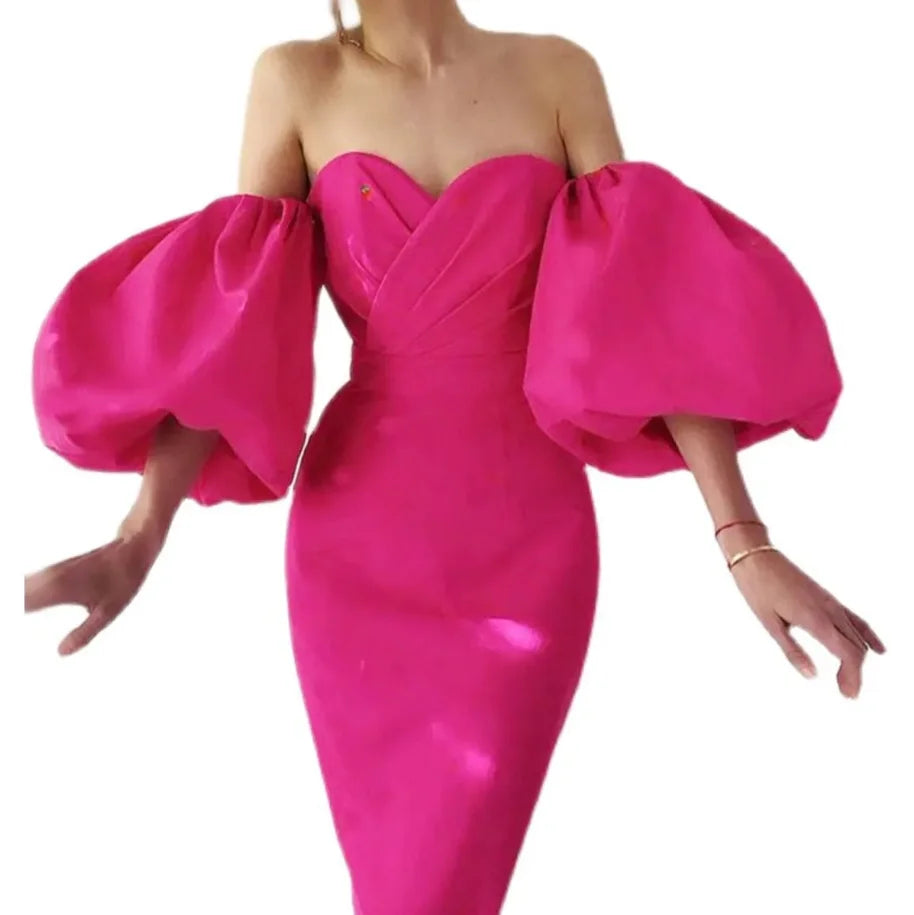 Red Puffy Sleeves Evening Prom Decoration Removable Sleeves Elastic Bride Bolero Wedding Sleeves