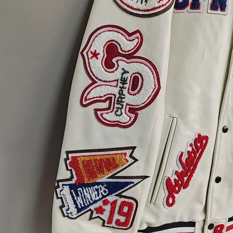 Street Popular Letter Flocking Embroidered Jacket And Coat Men 2023 New Y2K Harajuku Hip Hop Spliced Motorcycle Baseball Uniform
