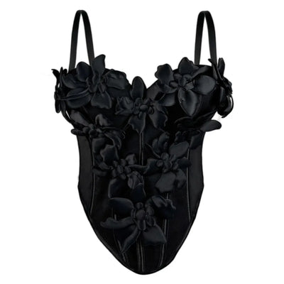 Newest 3D Floral Design Camisole Tops for Ladies Corset Top Multi Colors Waist Tight Slim Fit Sexy Fishbone Chest Bra Top