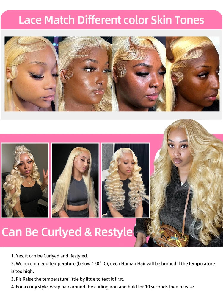 Rosabeauty HD Transparent 13x6 613 Body Wave Honey Blonde Lace Frontal Human Hair Wig Brazilian 13x4 Lace Front Wigs For Women