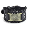 New Retro Wide Leather Pirate Compass Bracelet Men's Bracelet Celtic Viking Jewelry Compass Bracelet Accessories Party Gifts