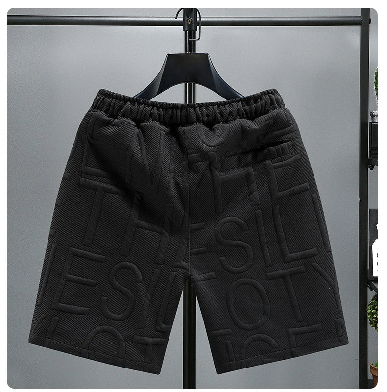 Neue Mode gestrickte Shorts Herren Bequemer elastischer Bund Kleidung Männliche atmungsaktive kurze Hosen Übergröße