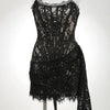 XIAOTANG Elegant Lace Strapless Sexy Mini Dress for Women Fashion Off-shoulder Irregular Ruched Bodycon Night Club Party Dress