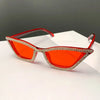 KLASSNUM Luxuriöse Cat-Eye-Sonnenbrille für Damen und Herren, modische Diamant-Dreieck-Marken-Designer-Glitzer-Sonnenbrille UV400 Shades Brille