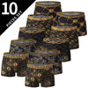5/10er Pack Herren Boxer-Unterhosen, Schwarz Gold Bedruckt, Bequem und Vielseitig, Übergröße, Sexy, für junge Männer, Freizeit, Sport, Strandsh