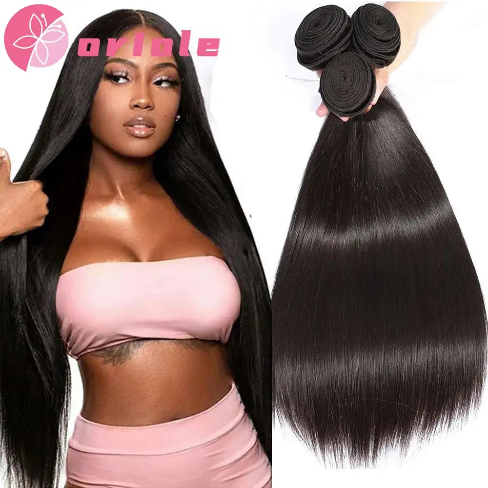 15A Peruvian Straight Hair Bundles Natural Straight Human Hair Bundles  8-32 Inch Remy Human Hair Extensions For Black Women