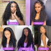 Mongolian Afro Kinky Curly Human Hair Bundles With Closure Deep Curly Hair Weave Bundles With Frontal Closure Hair Extensions
