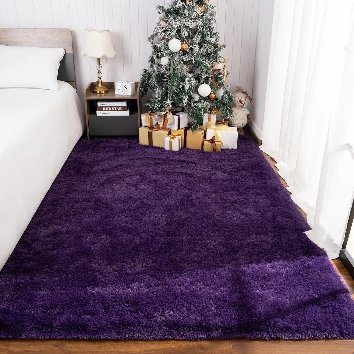 Flauschiger Teppich für das Schlafzimmer, zottelige, flauschige Teppiche für das Schlafzimmer, dicke schwarze Teppiche für das Wohnzimmer, Teppiche für Mädchen und Jungen