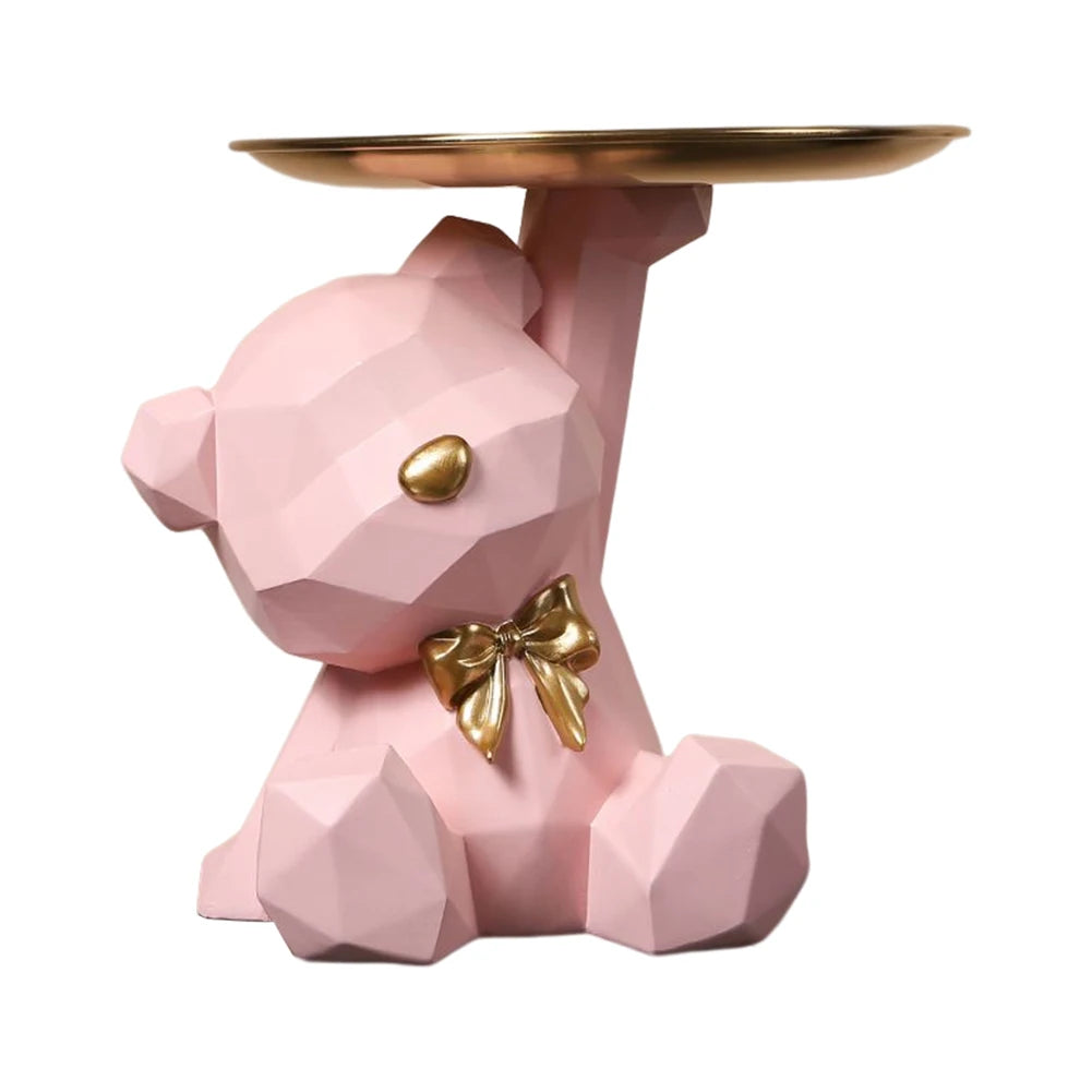 Geometrischer Bär Schlüsselhalter Figur Eingang Bastelarbeiten Harz Schreibtisch Dekoration Süßigkeiten Kleinigkeiten Haushaltswaren für Zuhause Wohnzimmer