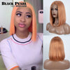 Black Pearl Ginger Lace Front 100% Human Hair Quality Wigs Glueless Wig Short Straight Bob Wig Lace Front Human Hair Wig