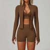 SWELTERING 2/3PCS Seamless Yoga Set Gym Clothes Sportswear Fitness Suits Women Workout Bra Crop Top Long Sleeve Sports Suits