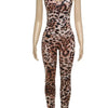 Leosoxs Sexy Jumpsuit Damen Ärmellos 2025 Sexy Trend Leopardenprint Ärmelloser Street Fit Stretch Aktivität Workout Overalls