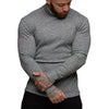 Spring Autumn Classic Black Ribbed Knit Roll Neck Jumper Mens New Fashion Slim Fit Thin Turtleneck Pullover Knitwear Sweaters